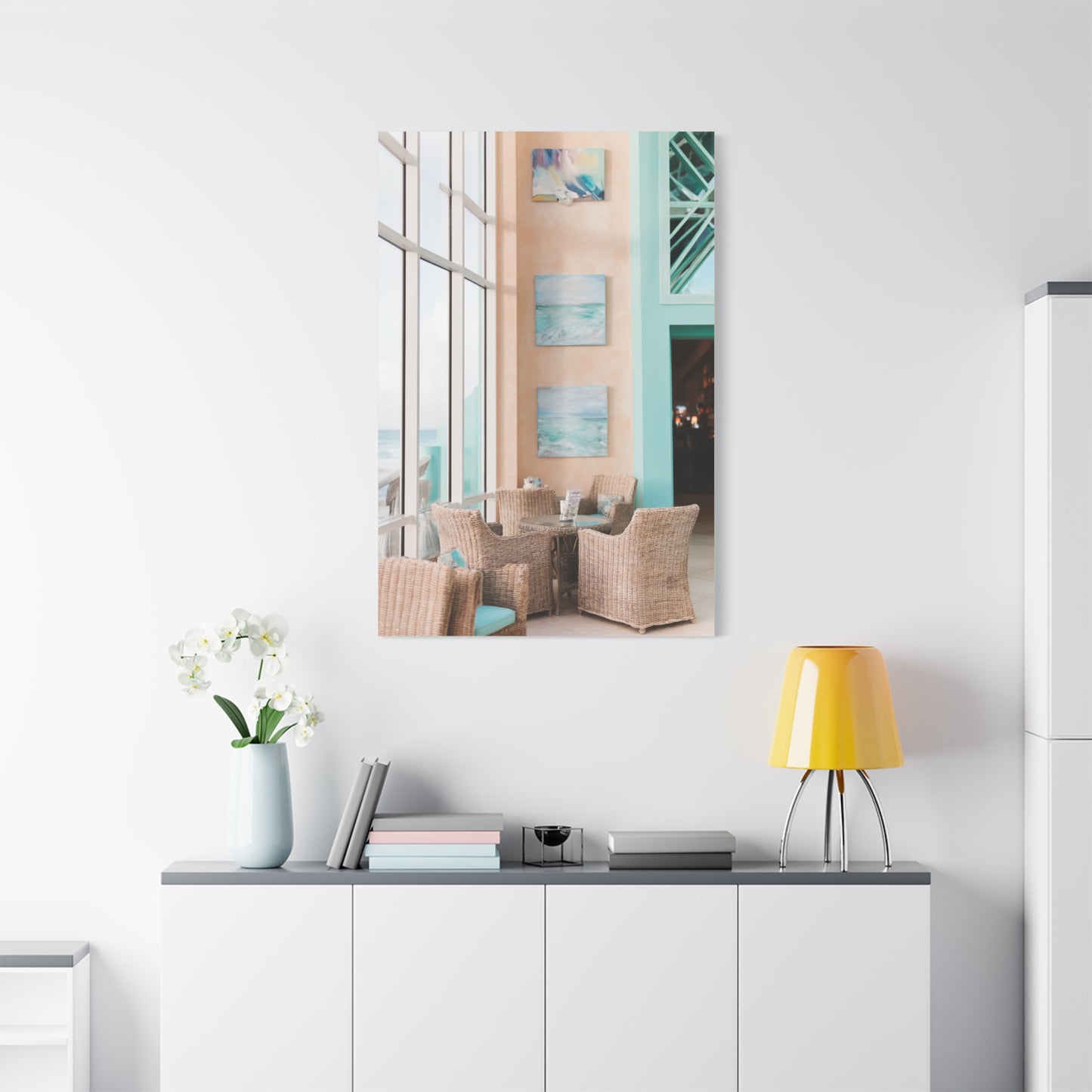 Coastal Resort Lounge Ocean Horizon Wall Art & Canvas Print