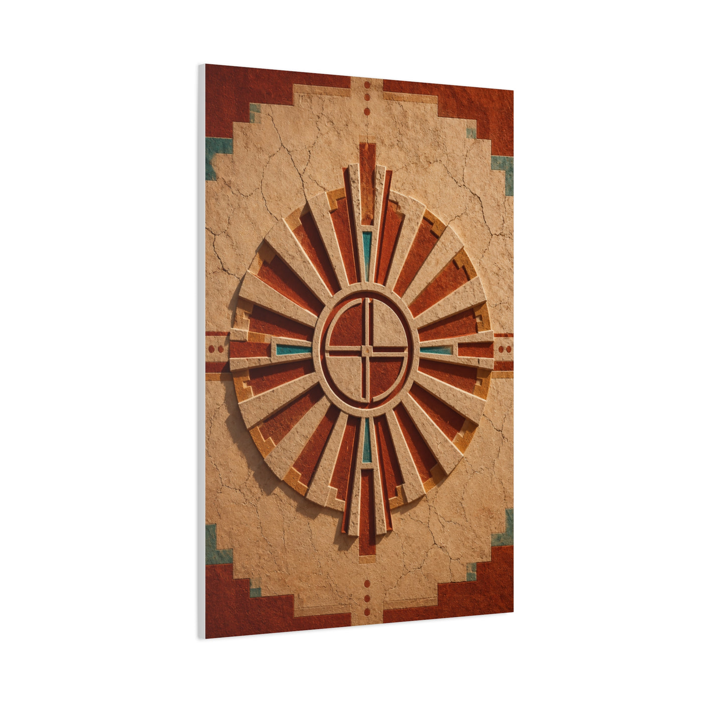 Sacred Sunburst Geometry Southwest Wall Art & Canvas Print