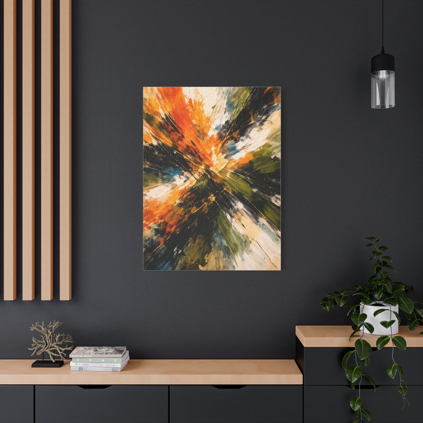Radiant Orange Explosion Abstract Wall Art & Canvas Print