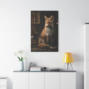 Dark Academia Fox Library Portrait Wall Art & Canvas Print
