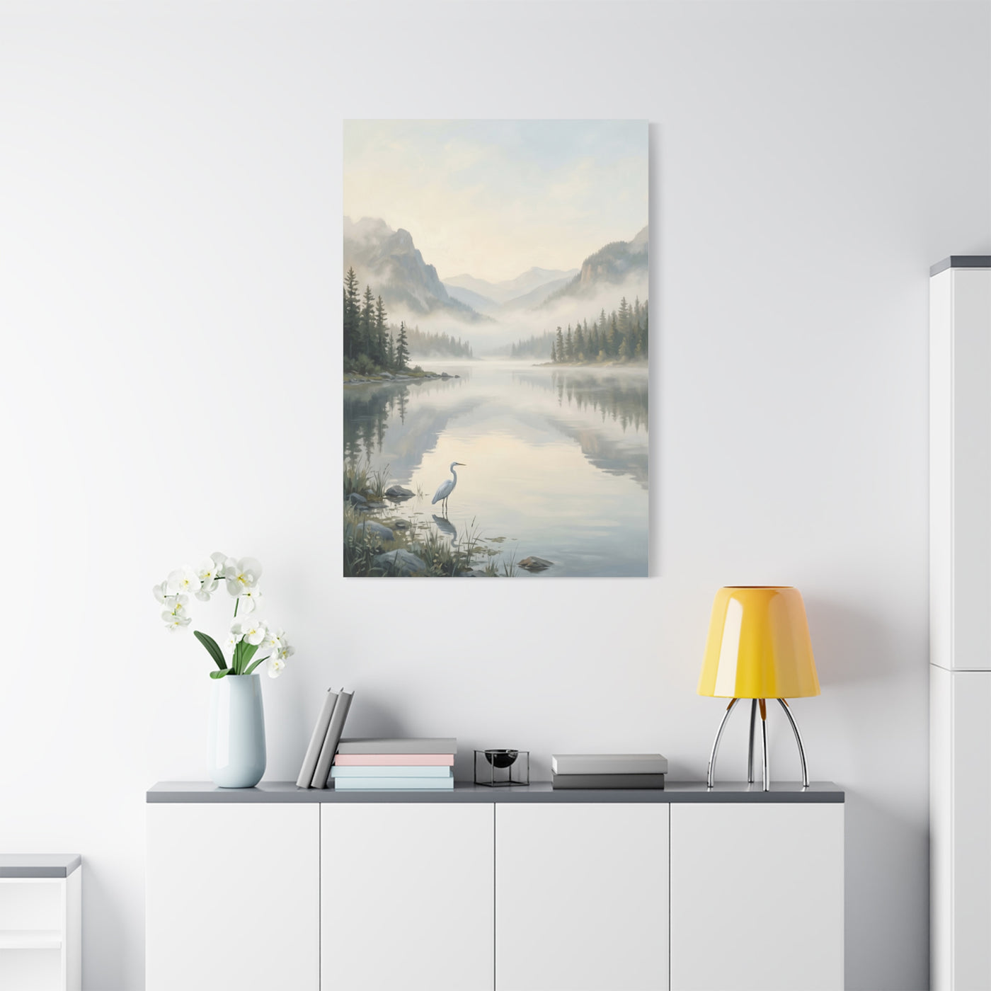Be Still Mountain Lake Scripture Wall Art & Canvas Print