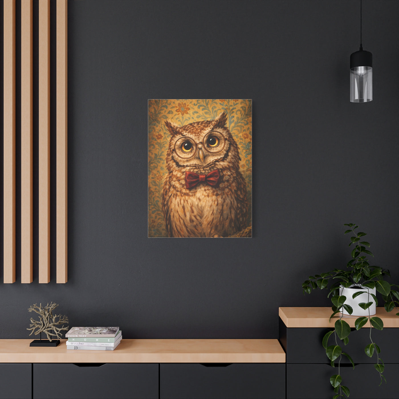 Whimsical Scholar Owl Portrait Wall Art & Canvas Print