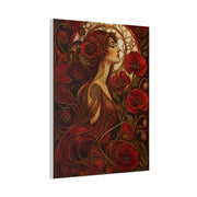 Red Art Nouveau Poppy Muse Wall Art & Canvas Print