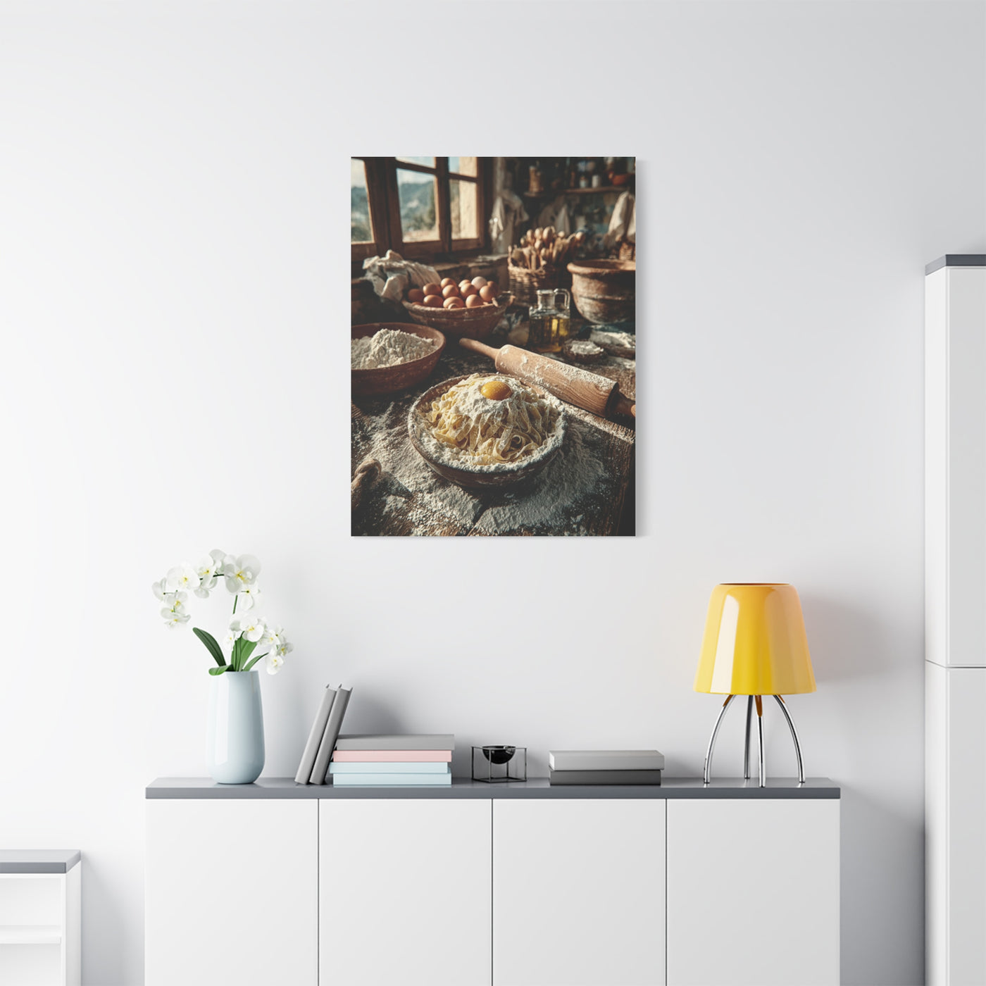 Homemade Pasta Rustic Kitchen Prep Wall Art & Canvas Print