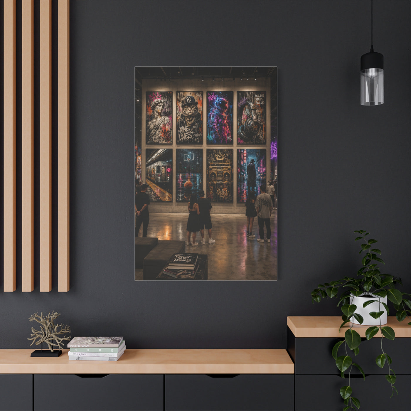 Modern Street Art Gallery Exhibition Street Wall Art & Canvas Print