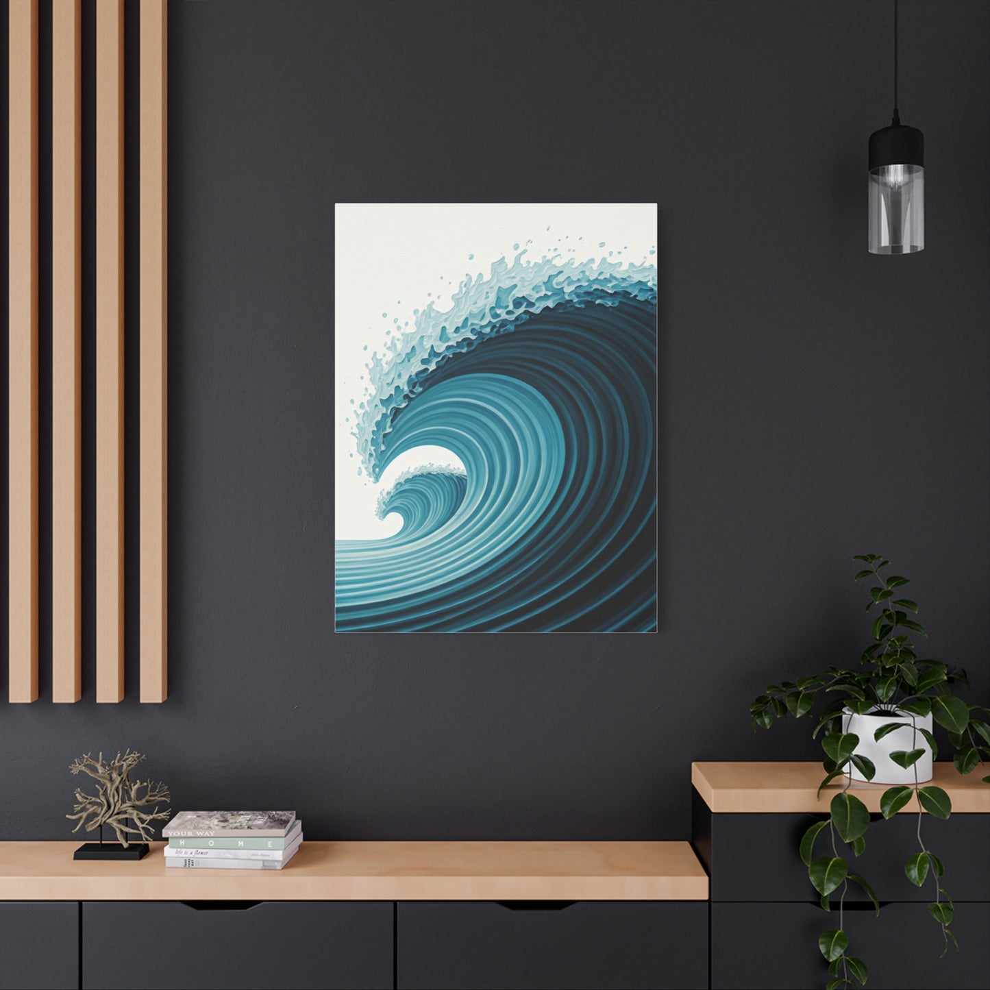 Azure Crest Wave Abstract Wall Art & Canvas Prints