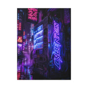Cyberpunk Neon Vending Alley Street Wall Art & Canvas Print