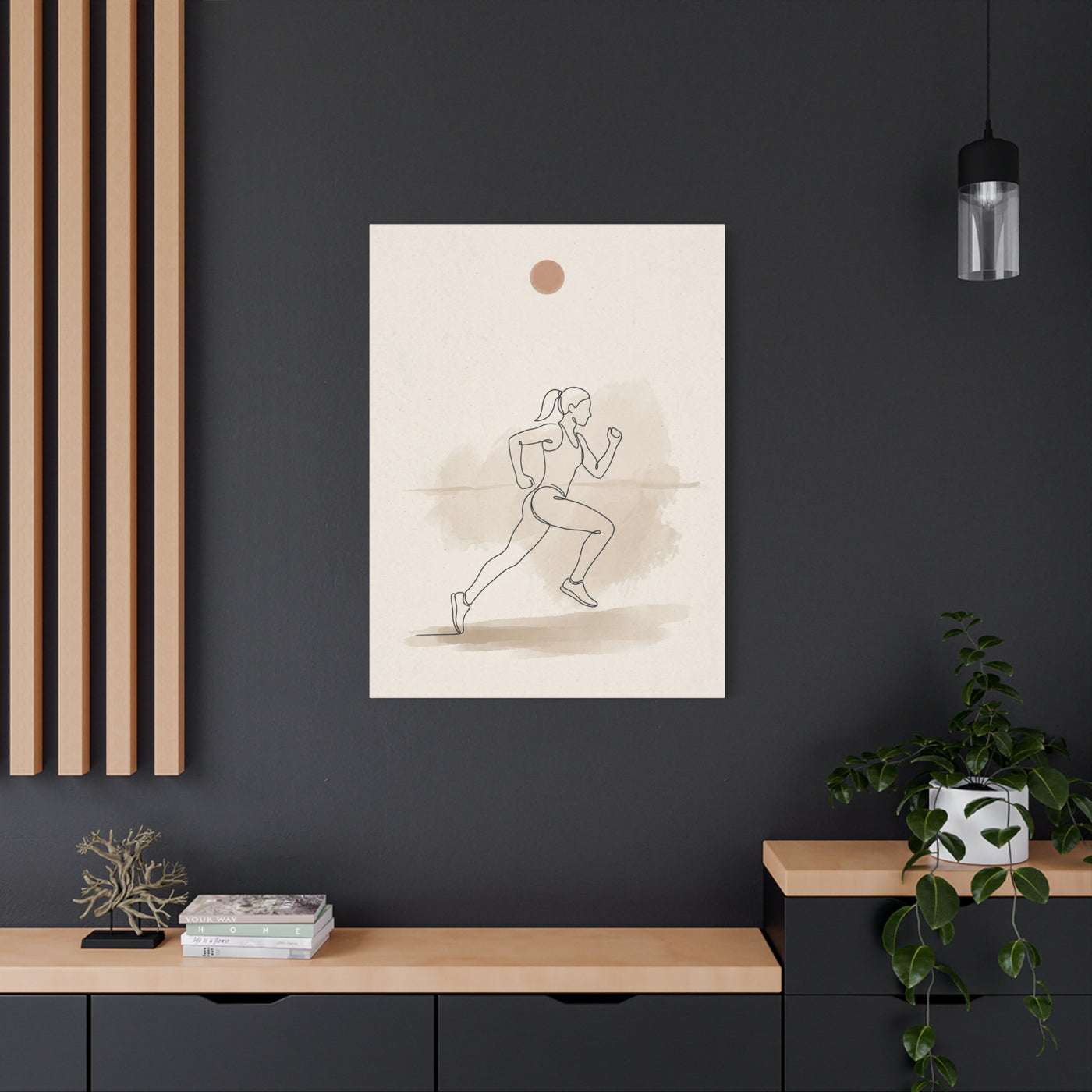Minimal Marathon Runner Sports Wall Art & Canvas Print