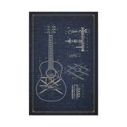 Acoustic Guitar Blueprint Study Wall Art & Canvas Print