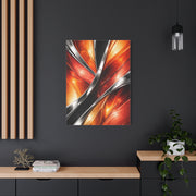 Chrome and Orange Liquid Abstraction Wall Art & Canvas Print