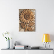 Handwoven Natural Sunflower Textile Wall Art & Canvas Print