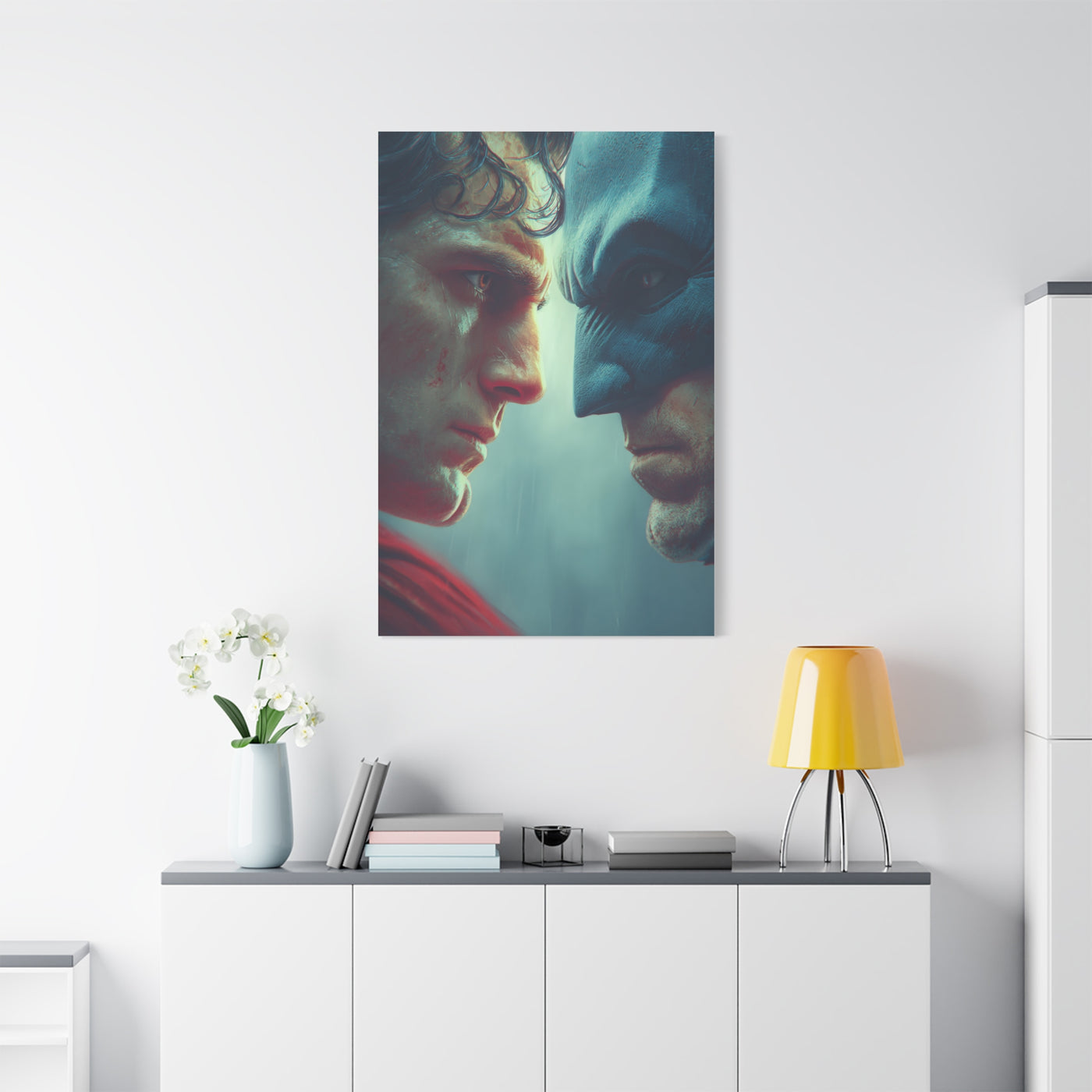 Batman vs Superman Intense Close-Up Poster Wall Art & Canvas Print
