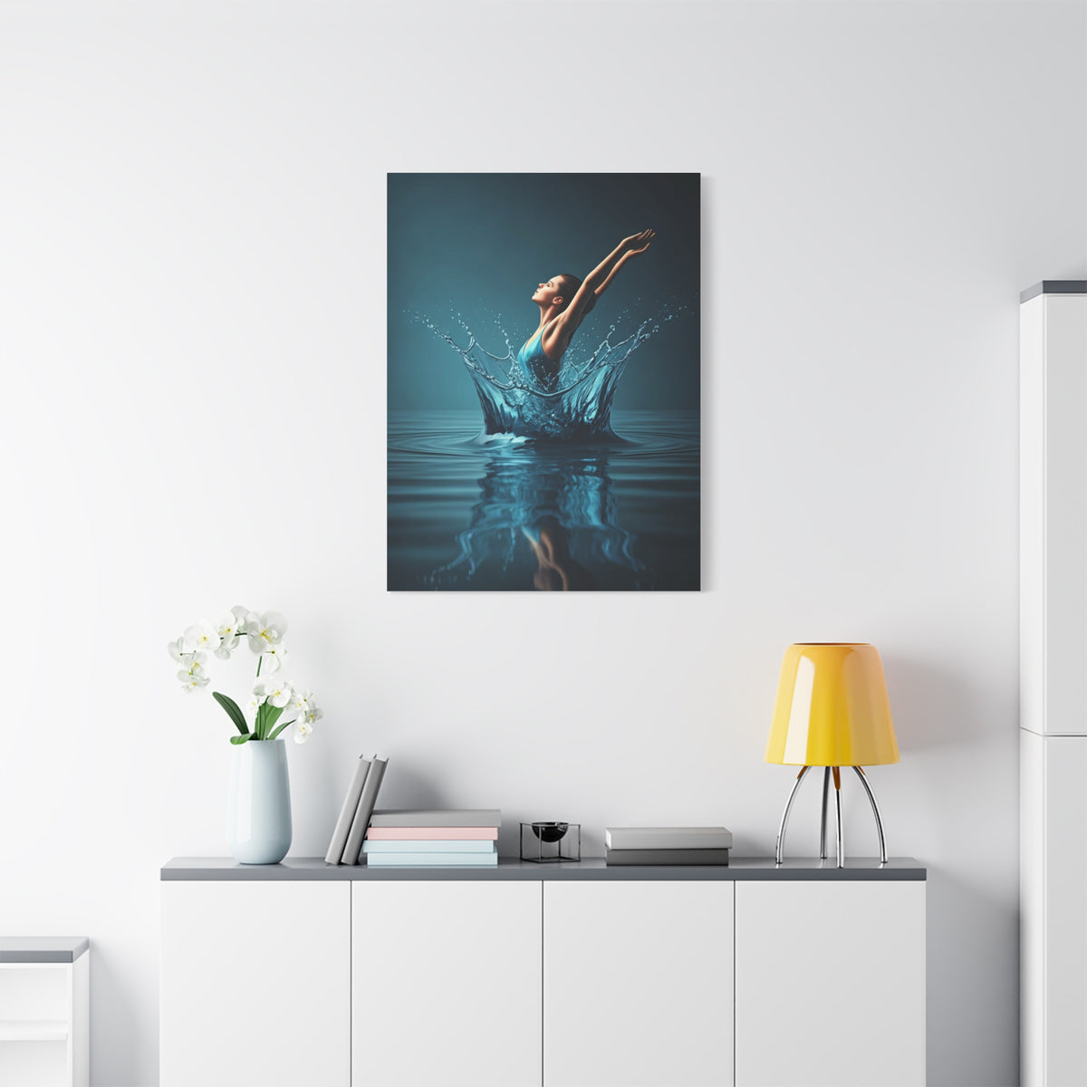 Woman Rising from Water Splash Wall Art & Canvas Prints
