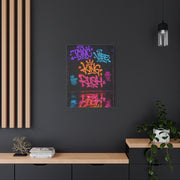 Neon Typography Hustle Street Wall Art & Canvas Print