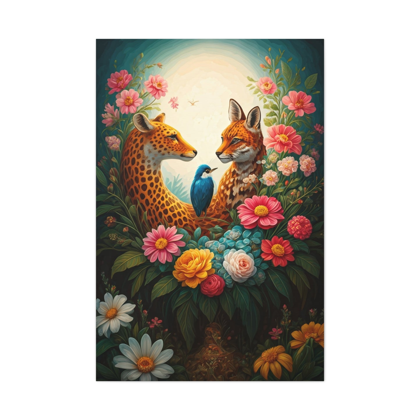 Floral Harmony Wildlife Portrait Wall Art & Canvas Prints