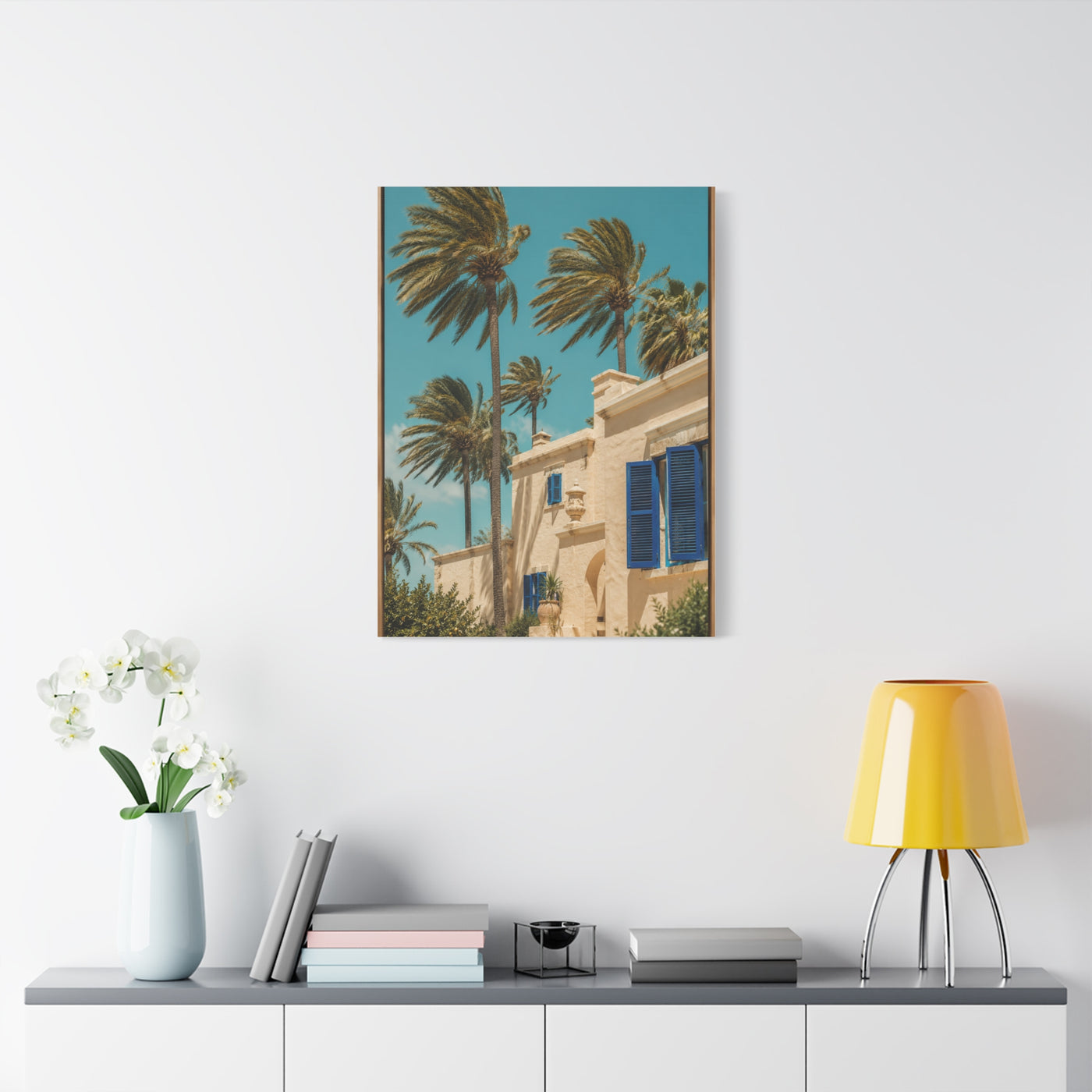 Mediterranean Palm Villa Breeze Tropical Wall Art & Canvas Print