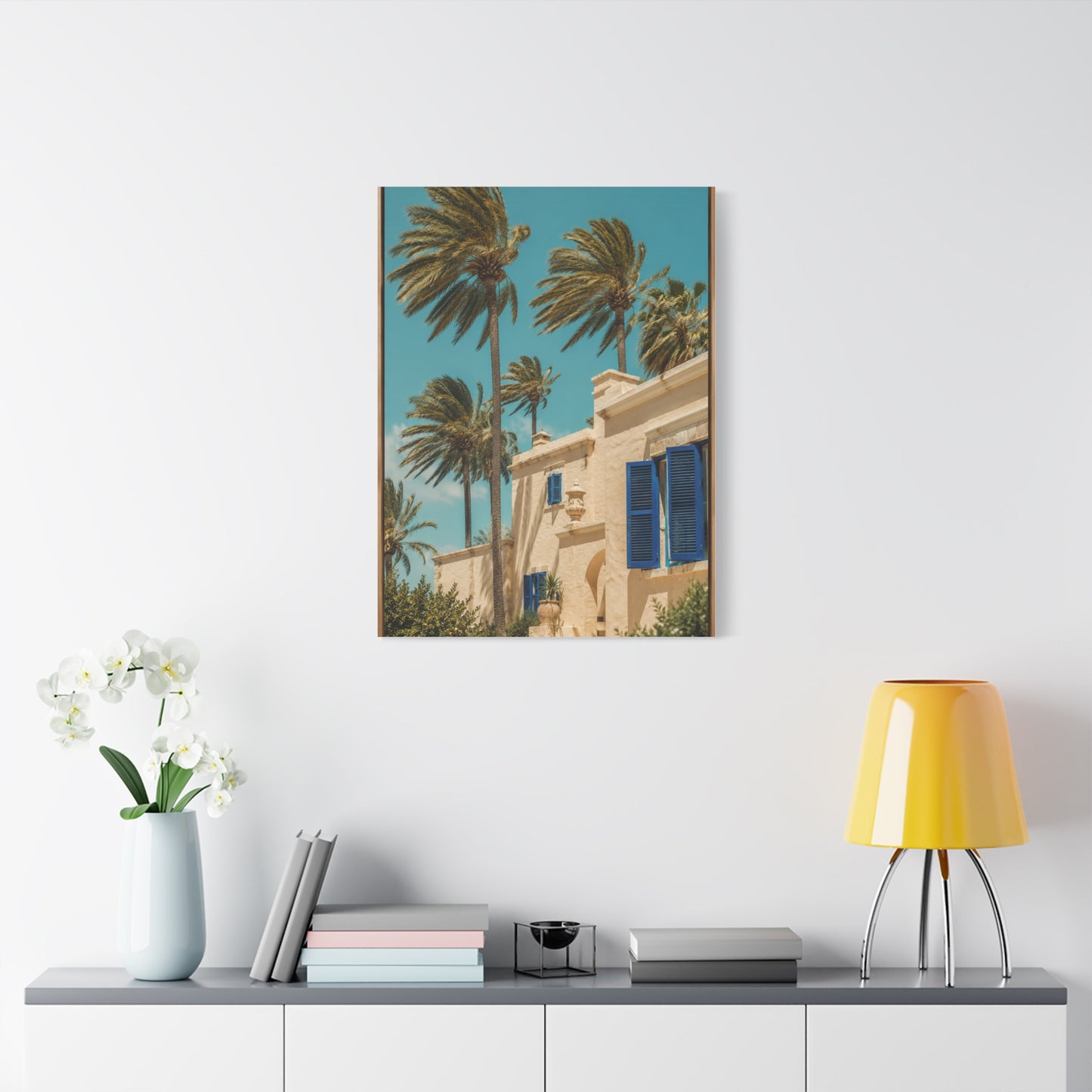 Mediterranean Palm Villa Breeze Tropical Wall Art & Canvas Print
