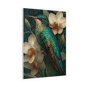Emerald Hummingbird Botanical Portrait Wall Art & Canvas Print