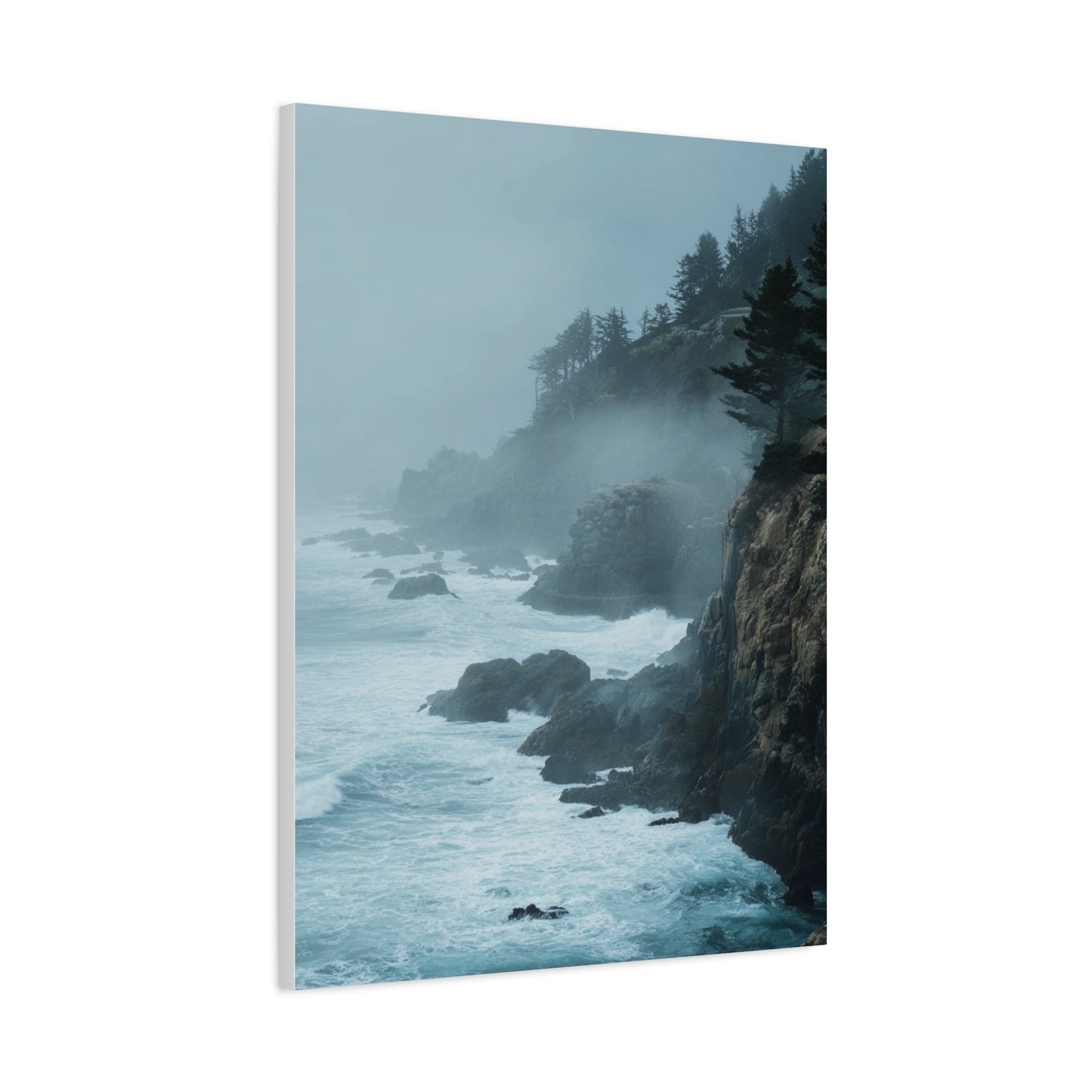 Foggy Coastal Cliffs on Quiet Morning Wall Art & Canvas Print
