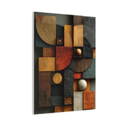 Sculptural Geometric Panel Abstract Wall Art & Canvas Print