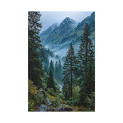 Misty Alpine Forest Valley Wall Art & Canvas Print