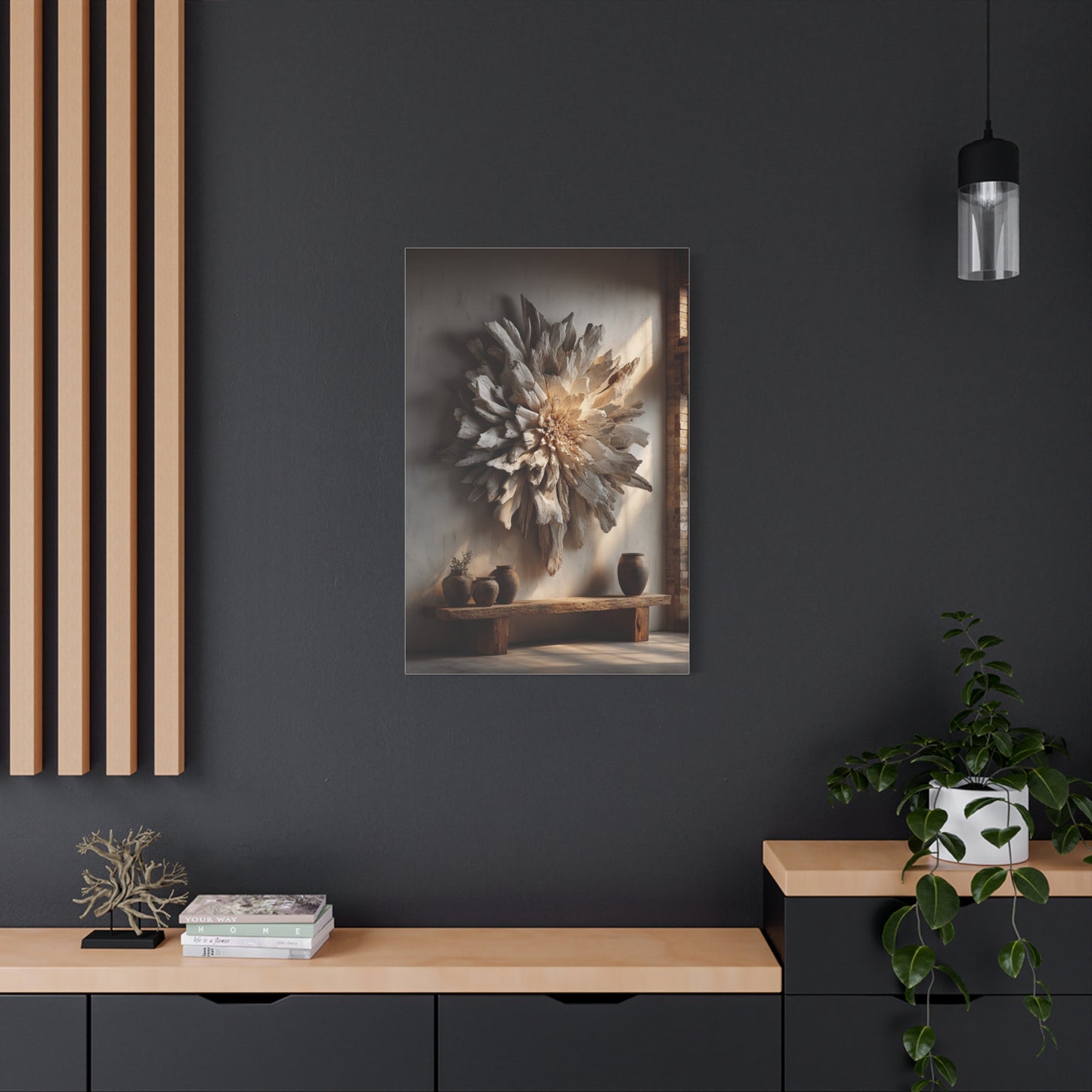 Driftwood Sunburst Wall Sculpture Wall Art & Canvas Print