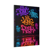 Neon Typography Hustle Street Wall Art & Canvas Print