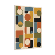 Mid-Century Modern Geometric Triptych Wall Art & Canvas Print