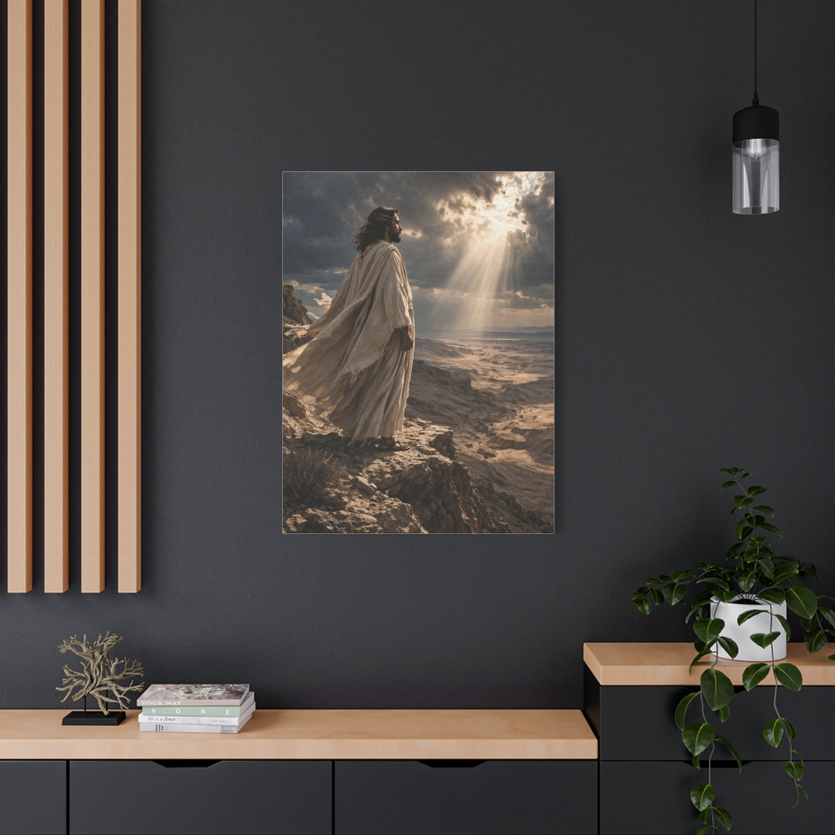 Christ Overlooking the Wilderness Light Wall Art & Canvas Print