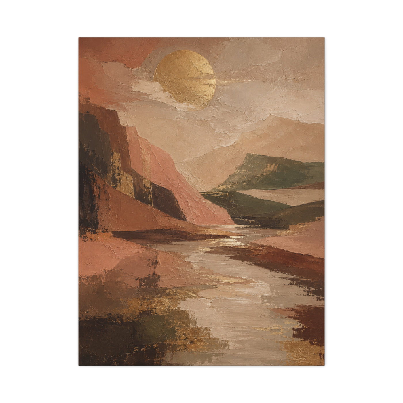 Abstract Earth Landscape Gold Horizon Wall Art & Canvas Print