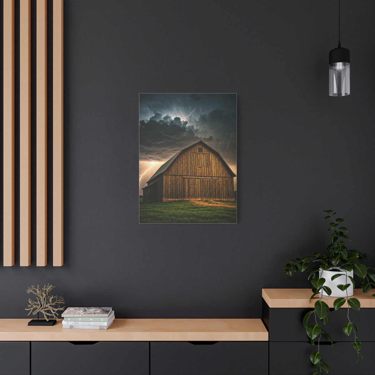 Stormlit Barn in the Open Fields Wall Art & Canvas Prints