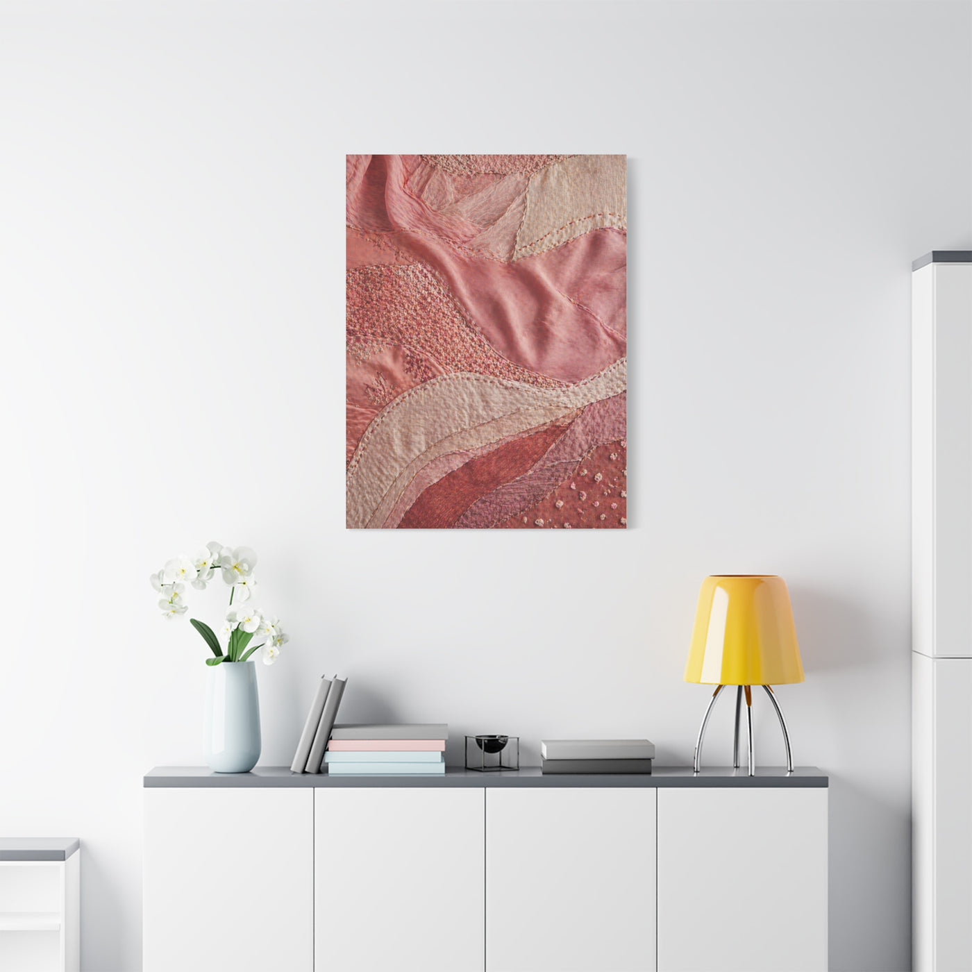 Couture Pink Textile Abstraction Wall Art & Canvas Print