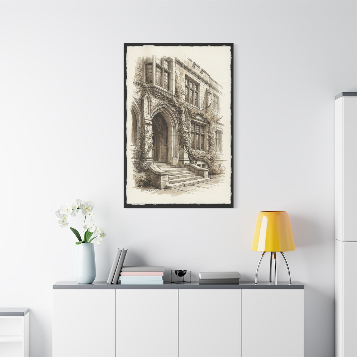 Ivy-Covered Collegiate Arch Sketch Wall Art & Canvas Print