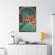 Palm Springs Courtyard Pool Escape Wall Art & Canvas Print