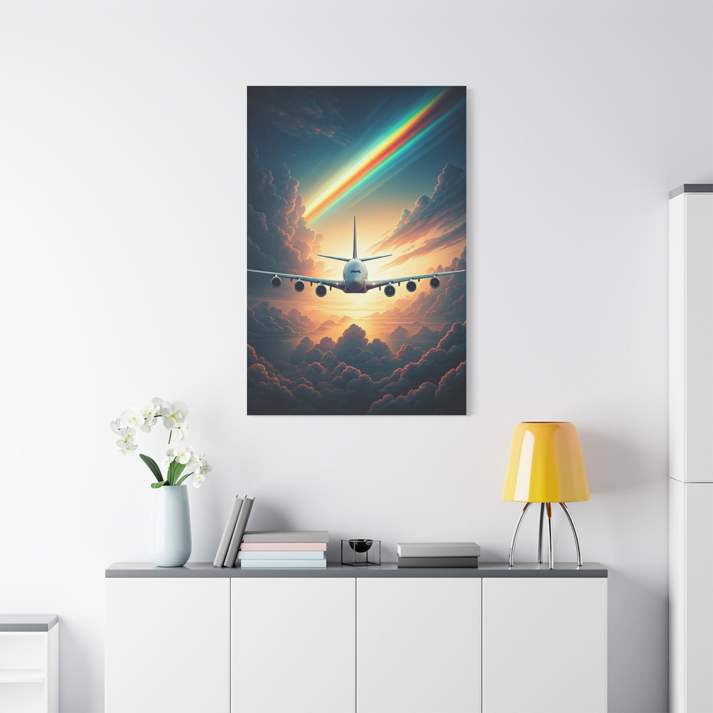 Rainbow Sky Flight Horizon Wall Art & Canvas Prints