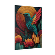 Mexican Hummingbird Sun Disc Folk Wall Art & Canvas Print