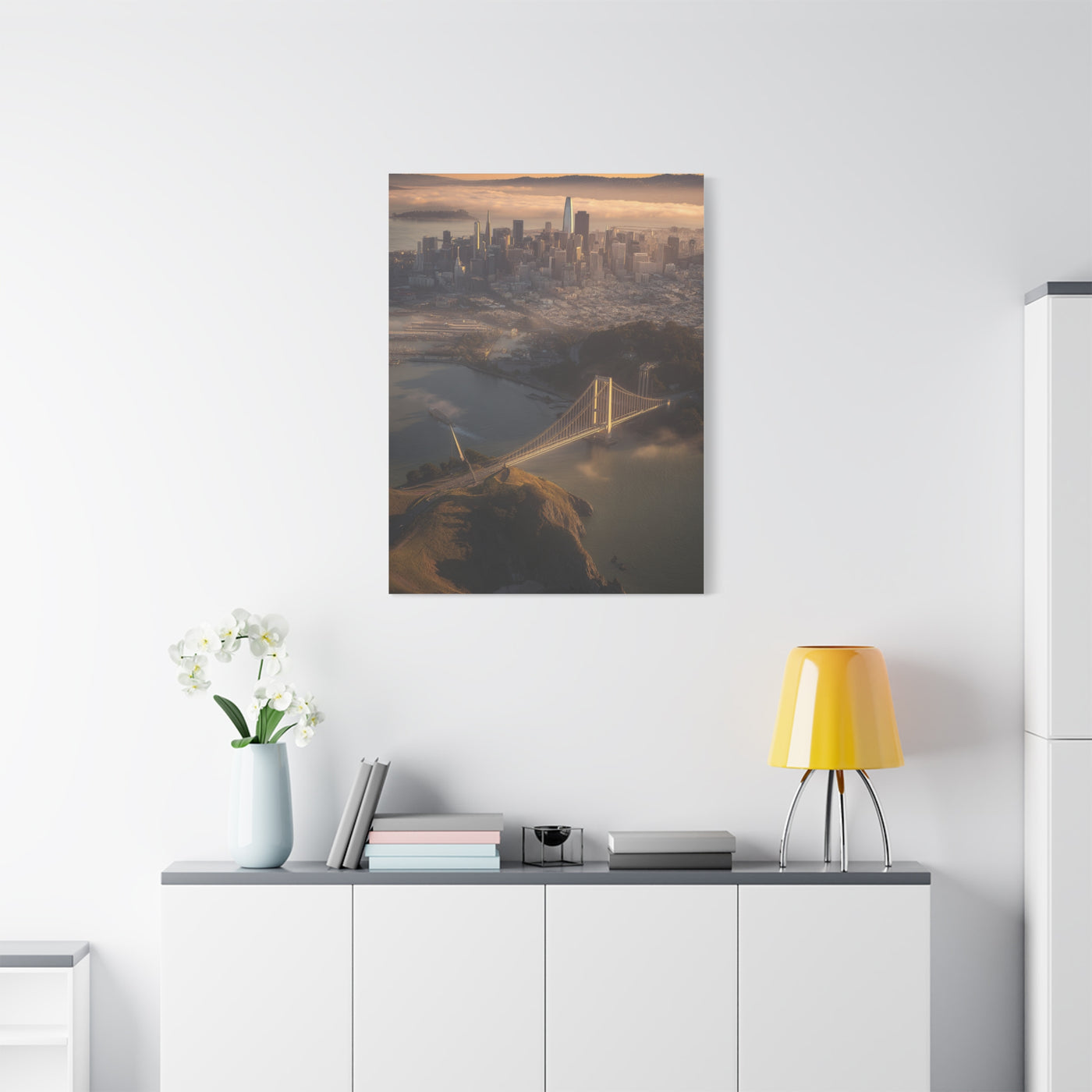 San Francisco Skyline Sunrise Fog Wall Art & Canvas Print