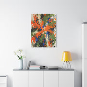 Expressionist Orange Burst Action Painting Wall Art & Canvas Print
