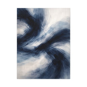 Expressive Navy Brush Flow Abstraction Wall Art & Canvas Print