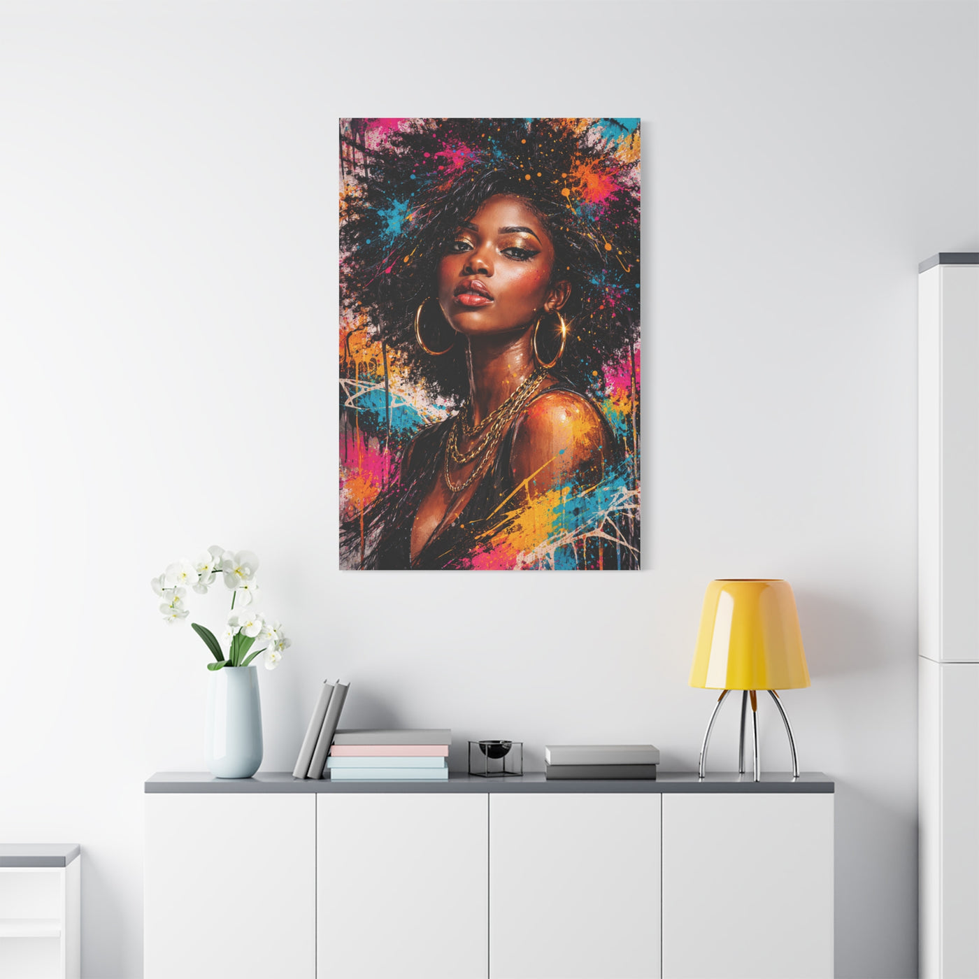 Afrocentric Graffiti-Style Portrait Wall Art & Canvas Print