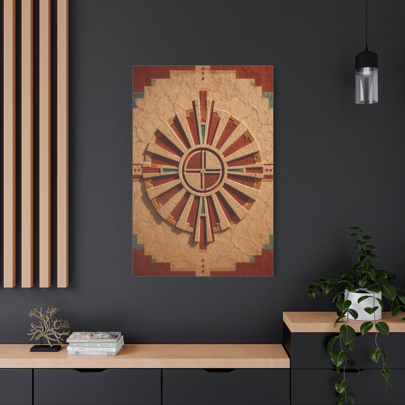 Sacred Sunburst Geometry Southwest Wall Art & Canvas Print
