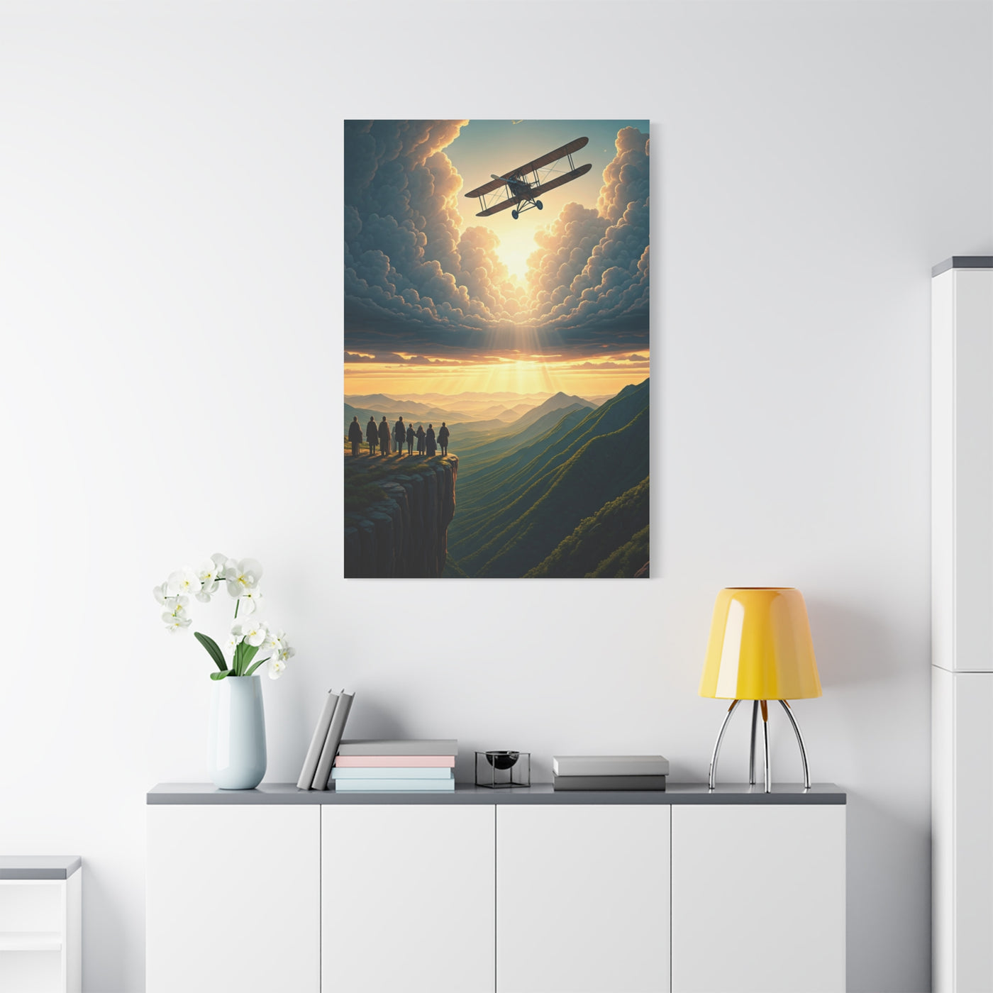 Vintage Airfield Dreams at Sunrise Wall Art & Canvas Prints