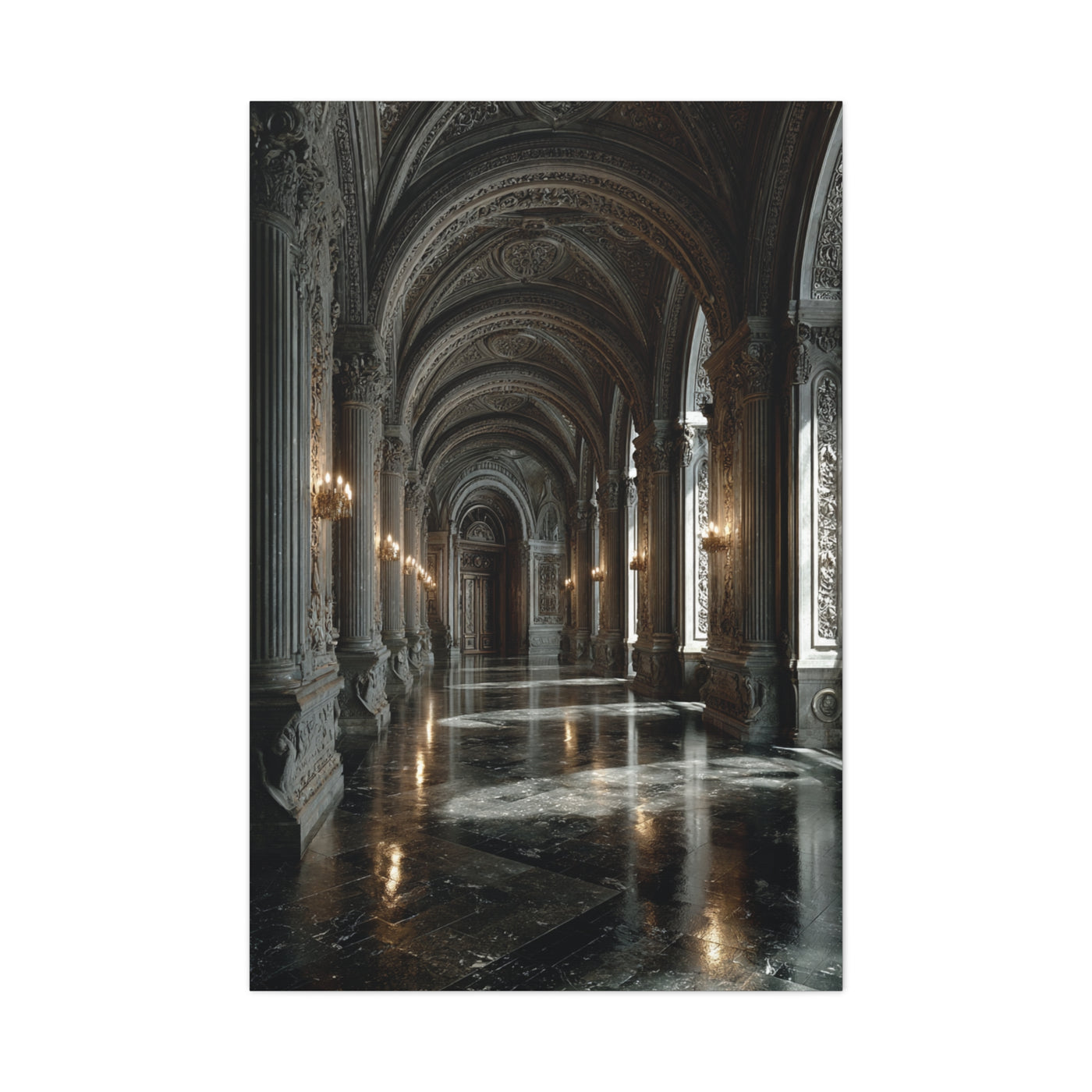 Grand Neoclassical Corridor Wall Art & Canvas Print