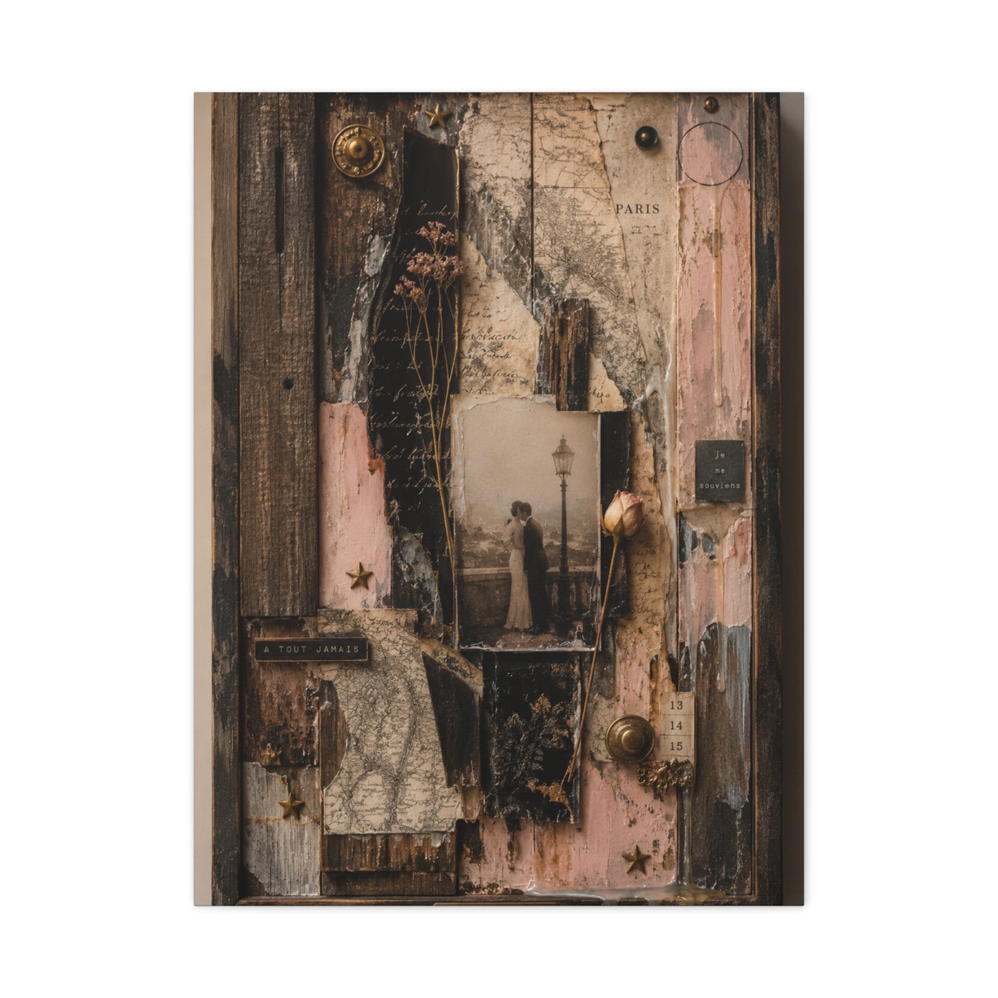 Vintage Love Story Collage Keepsake Wall Art & Canvas Print