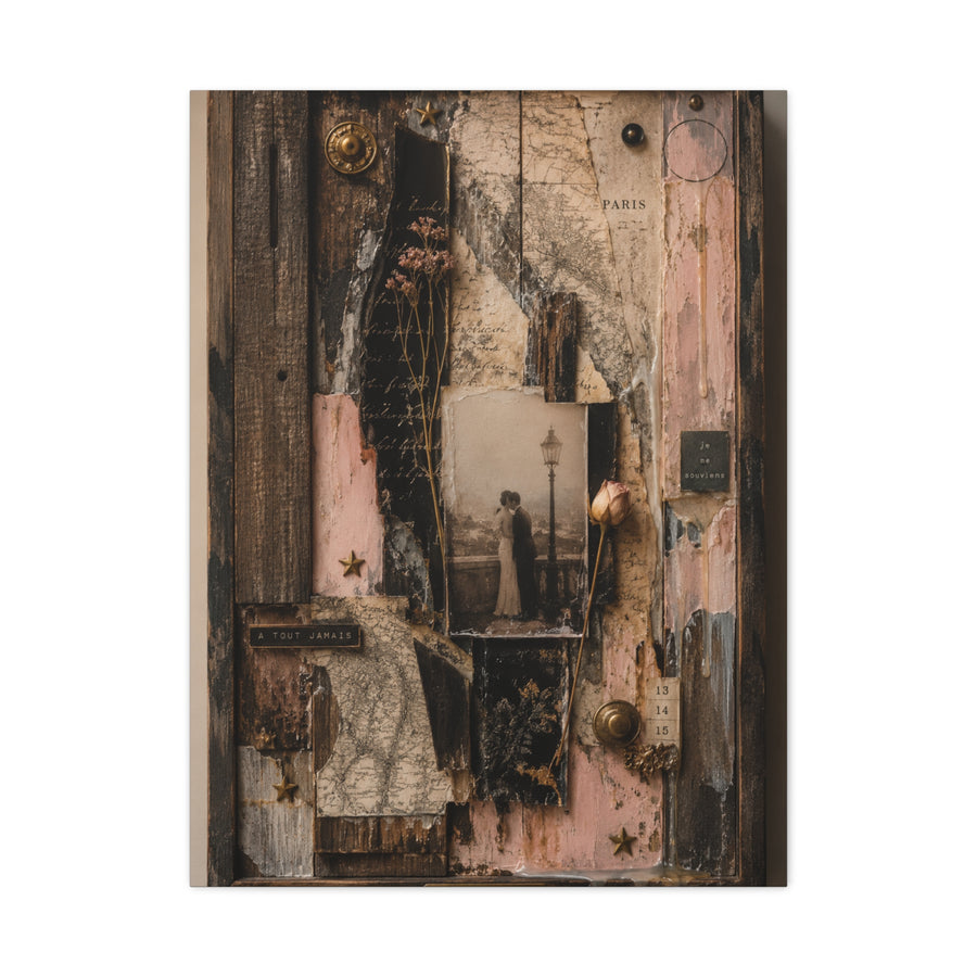 Vintage Love Story Collage Keepsake Wall Art & Canvas Print