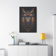 Jewel Feather Fractal Owl Wall Art & Canvas Print