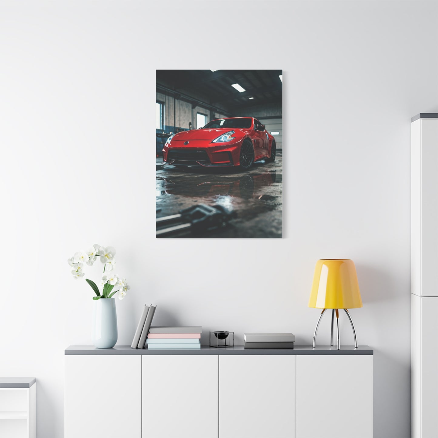 Nissan 370Z Underground Mechanic Garage Wall Art & Canvas Prints
