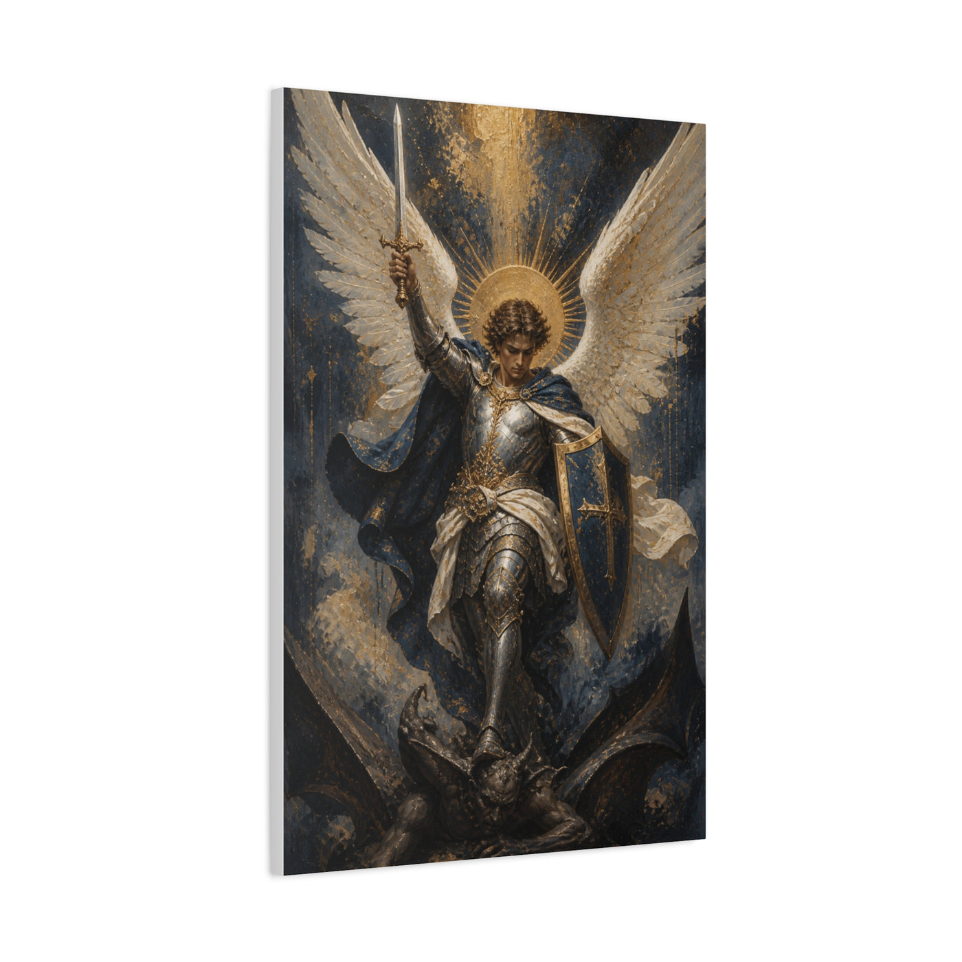 St. Michael Triumph Over Darkness Wall Art & Canvas Print