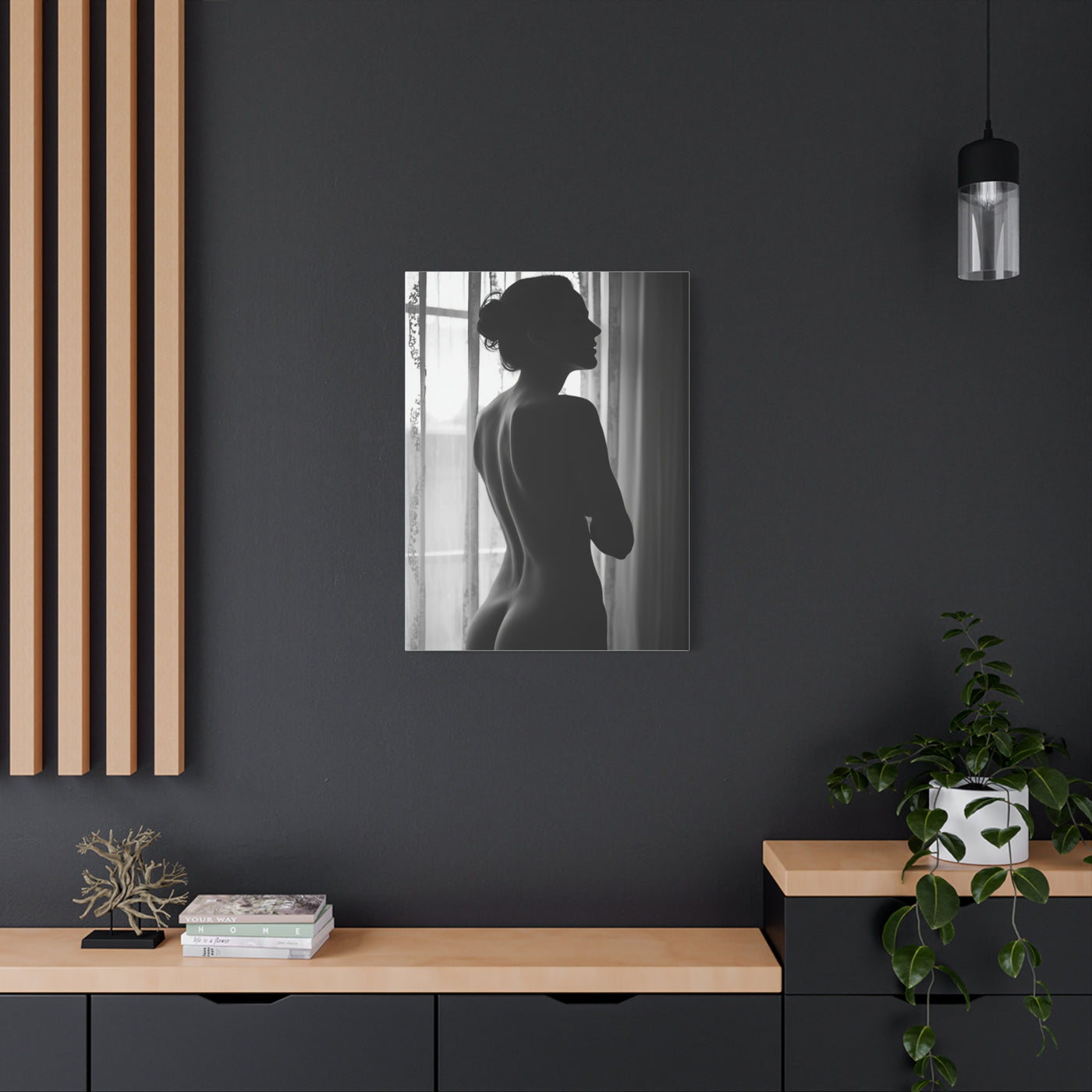 Window Light Silhouette Nude Wall Art & Canvas Print