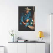 Whiskey Window Cowboy Painting Wall Art & Canvas Print